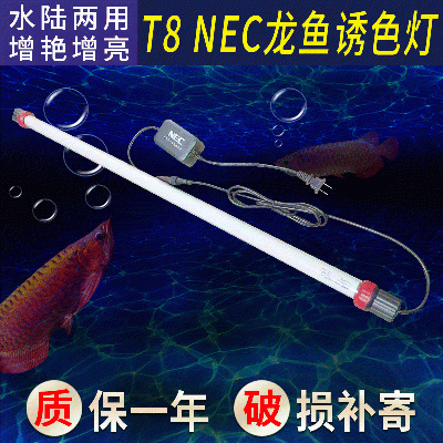 NEC龍魚(yú)潛水燈 魚(yú)缸防水照明燈金龍紅龍魚(yú)專(zhuān)用T8NEC燈管水族燈